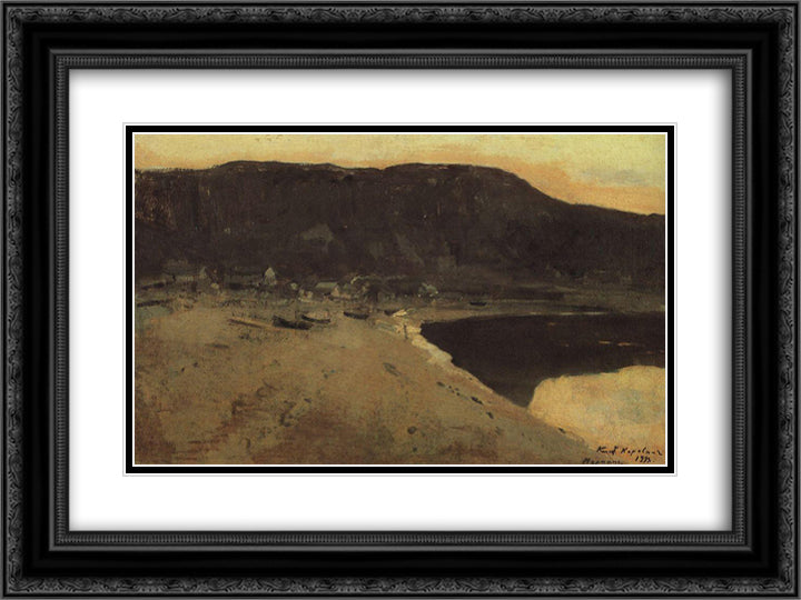 Murmansk coast 24x18 Black Ornate Wood Framed Art Print Poster with Double Matting by Korovin, Konstantin