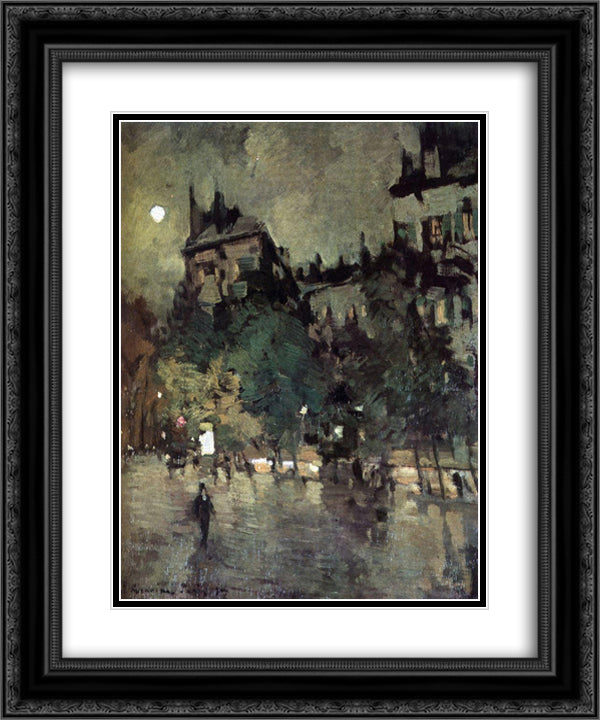 Paris after Rain 20x24 Black Ornate Wood Framed Art Print Poster with Double Matting by Korovin, Konstantin