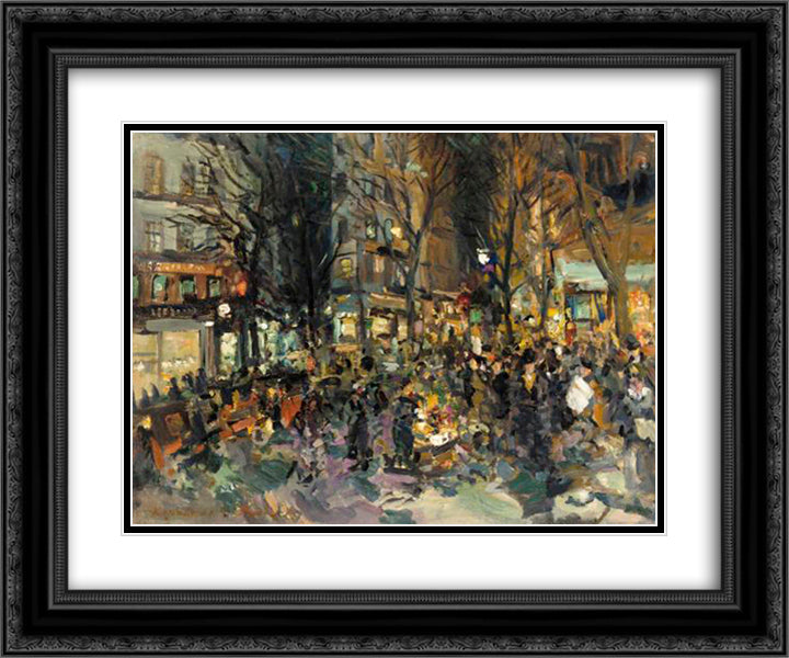 Parisian Street 24x20 Black Ornate Wood Framed Art Print Poster with Double Matting by Korovin, Konstantin