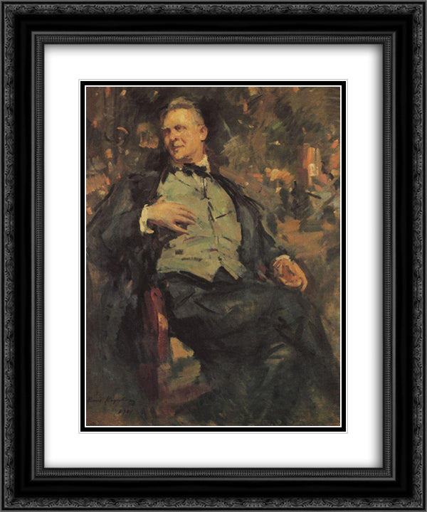 Portrait of Chaliapin 20x24 Black Ornate Wood Framed Art Print Poster with Double Matting by Korovin, Konstantin