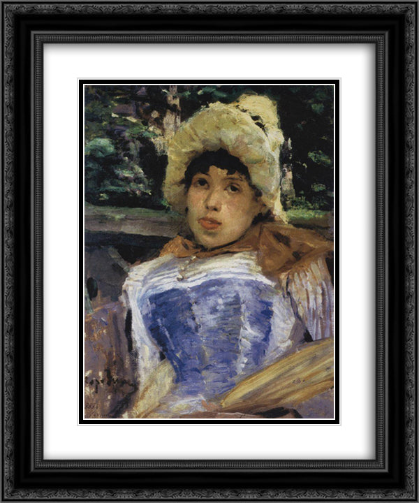 Portrait of a chorus girl 20x24 Black Ornate Wood Framed Art Print Poster with Double Matting by Korovin, Konstantin