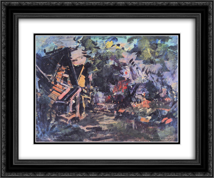 Posad Berendeys 24x20 Black Ornate Wood Framed Art Print Poster with Double Matting by Korovin, Konstantin
