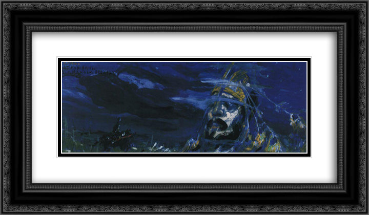 Ruslan and head 24x14 Black Ornate Wood Framed Art Print Poster with Double Matting by Korovin, Konstantin
