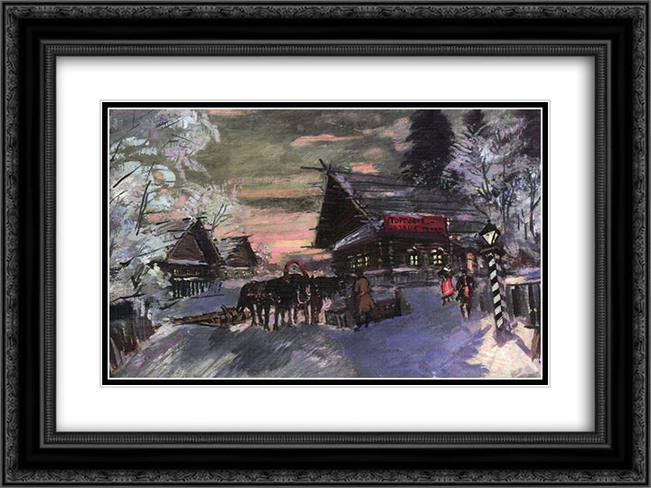 Russia.Nostalgia 24x18 Black Ornate Wood Framed Art Print Poster with Double Matting by Korovin, Konstantin