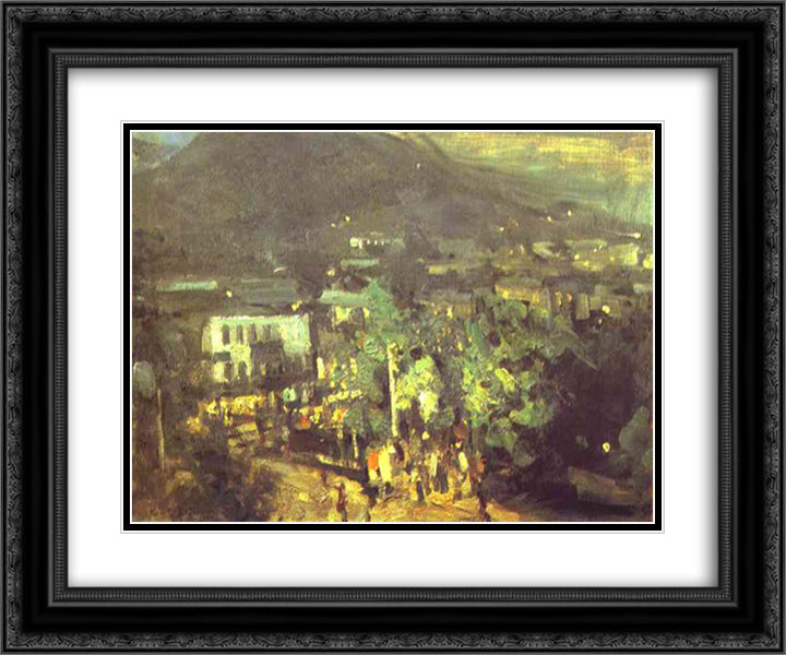 Southern Night 24x20 Black Ornate Wood Framed Art Print Poster with Double Matting by Korovin, Konstantin