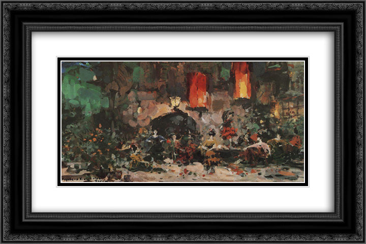 Spanish squash 24x16 Black Ornate Wood Framed Art Print Poster with Double Matting by Korovin, Konstantin