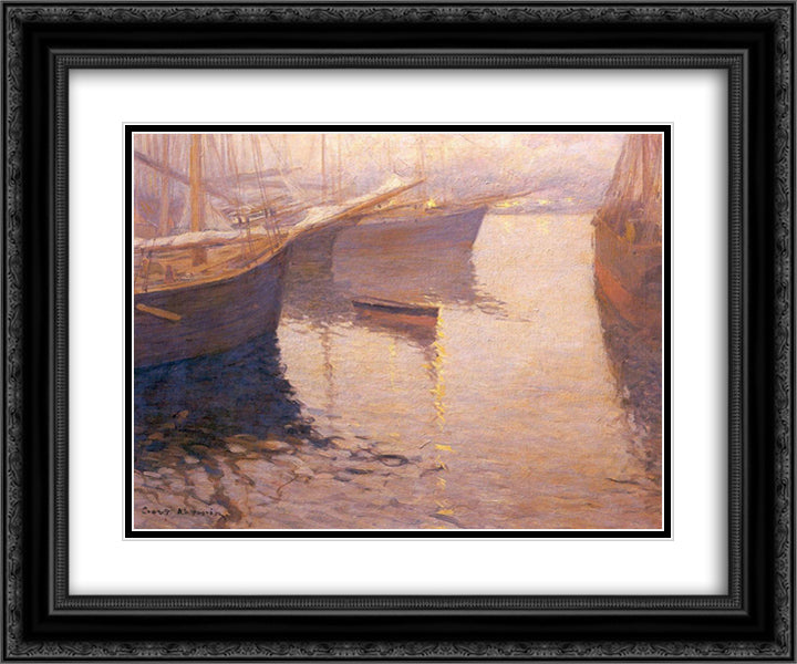White night in Northern Norway 24x20 Black Ornate Wood Framed Art Print Poster with Double Matting by Korovin, Konstantin