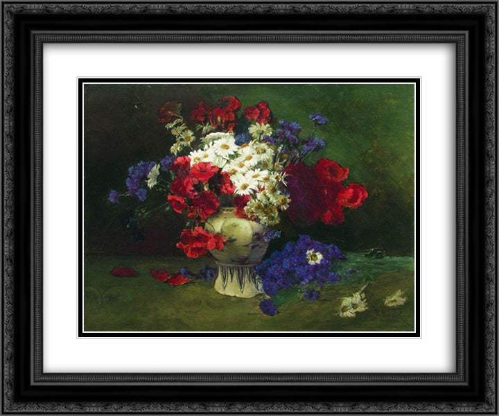 Flowers 2 24x20 Black Ornate Wood Framed Art Print Poster with Double Matting by Makovsky, Konstantin