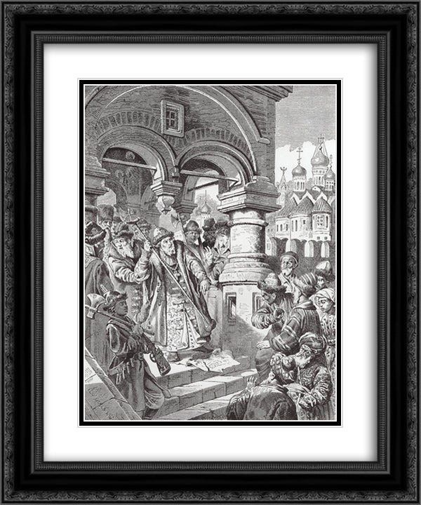 Ivan III of Russia 20x24 Black Ornate Wood Framed Art Print Poster with Double Matting by Makovsky, Konstantin