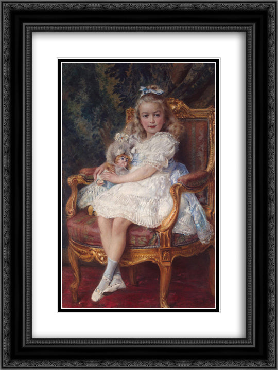 Portrait of Grand Princess Maria Nikolayevna 18x24 Black Ornate Wood Framed Art Print Poster with Double Matting by Makovsky, Konstantin