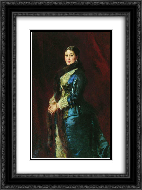 Portrait of Princess M.Orlova-Davydova 18x24 Black Ornate Wood Framed Art Print Poster with Double Matting by Makovsky, Konstantin