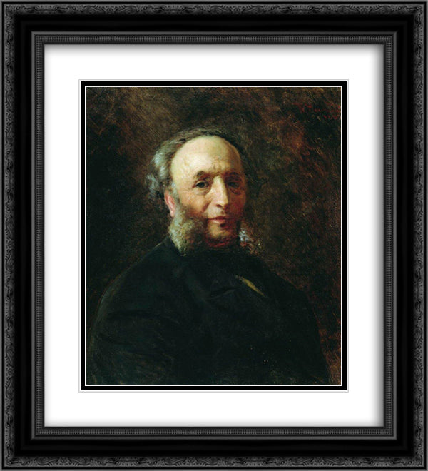 Portrait of the Artist Ivan Aivazovsky 20x22 Black Ornate Wood Framed Art Print Poster with Double Matting by Makovsky, Konstantin