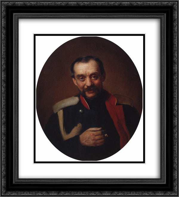 Portrait of the composer Cesar A. Kyui 20x22 Black Ornate Wood Framed Art Print Poster with Double Matting by Makovsky, Konstantin