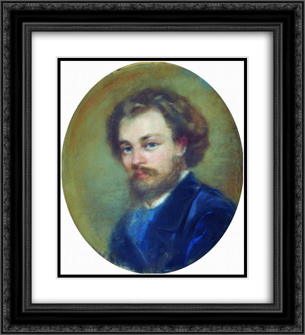 Self-Portrait 20x22 Black Ornate Wood Framed Art Print Poster with Double Matting by Makovsky, Konstantin