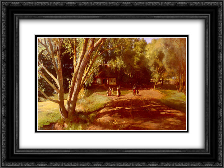Summer Afternoon 24x18 Black Ornate Wood Framed Art Print Poster with Double Matting by Makovsky, Konstantin