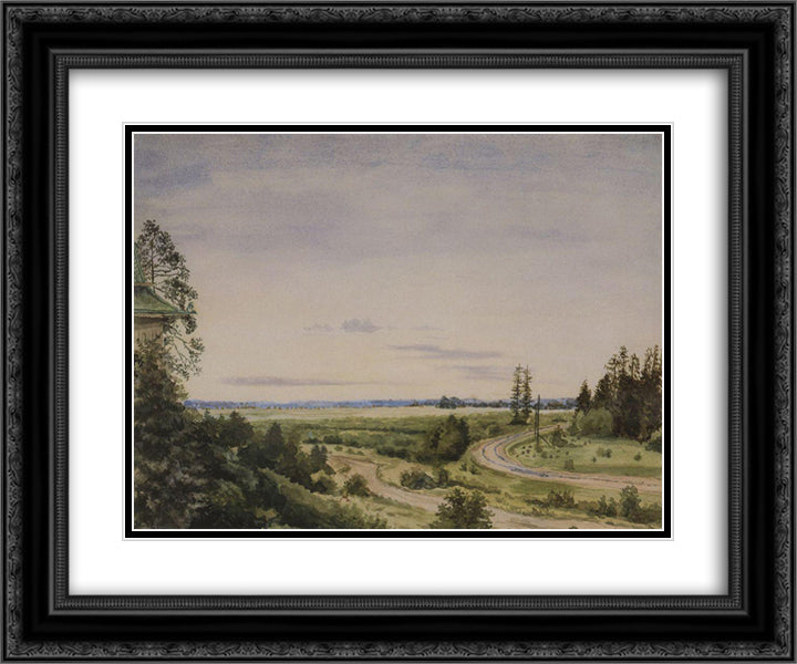 August 24x20 Black Ornate Wood Framed Art Print Poster with Double Matting by Somov, Konstantin