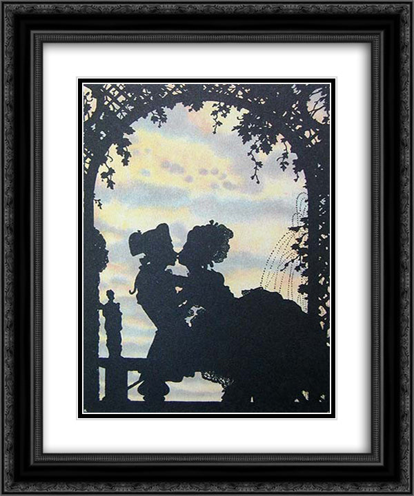 Book of the Marquise. Illustration 20x24 Black Ornate Wood Framed Art Print Poster with Double Matting by Somov, Konstantin