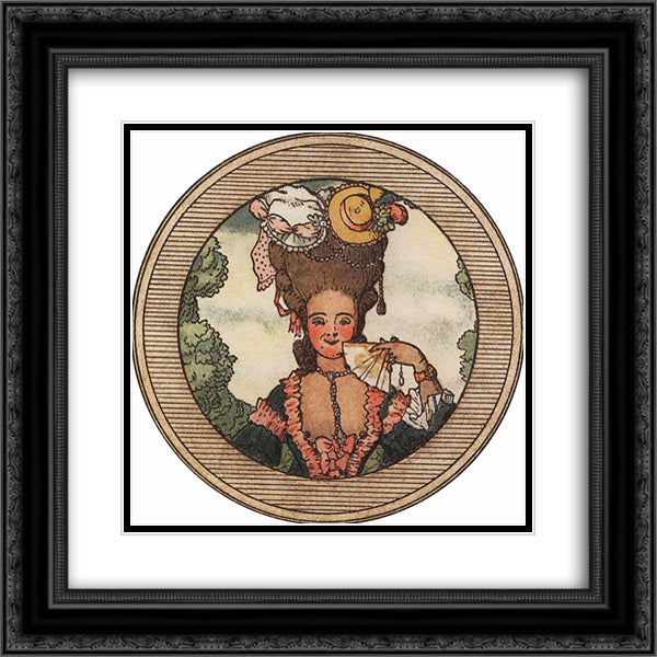 Book of the Marquise. Illustration 3 20x20 Black Ornate Wood Framed Art Print Poster with Double Matting by Somov, Konstantin