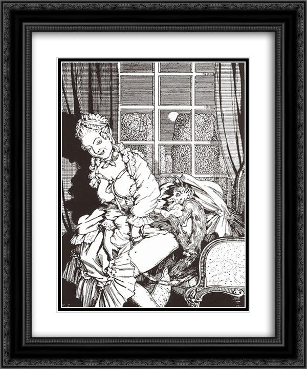 Book of the Marquise. Illustration 4 20x24 Black Ornate Wood Framed Art Print Poster with Double Matting by Somov, Konstantin