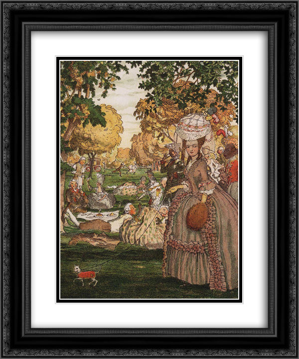Book of the Marquise. Illustration 6 20x24 Black Ornate Wood Framed Art Print Poster with Double Matting by Somov, Konstantin