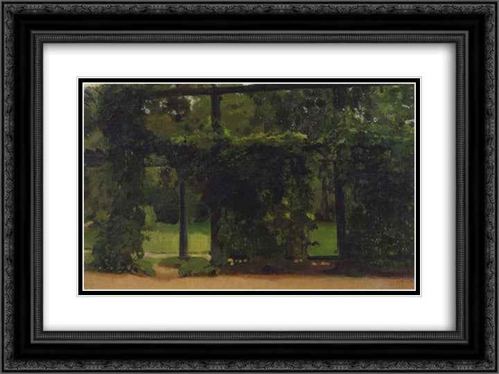 Bosquet 24x18 Black Ornate Wood Framed Art Print Poster with Double Matting by Somov, Konstantin