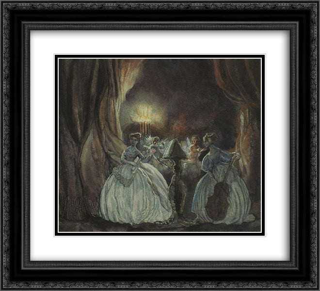 Concert 22x20 Black Ornate Wood Framed Art Print Poster with Double Matting by Somov, Konstantin