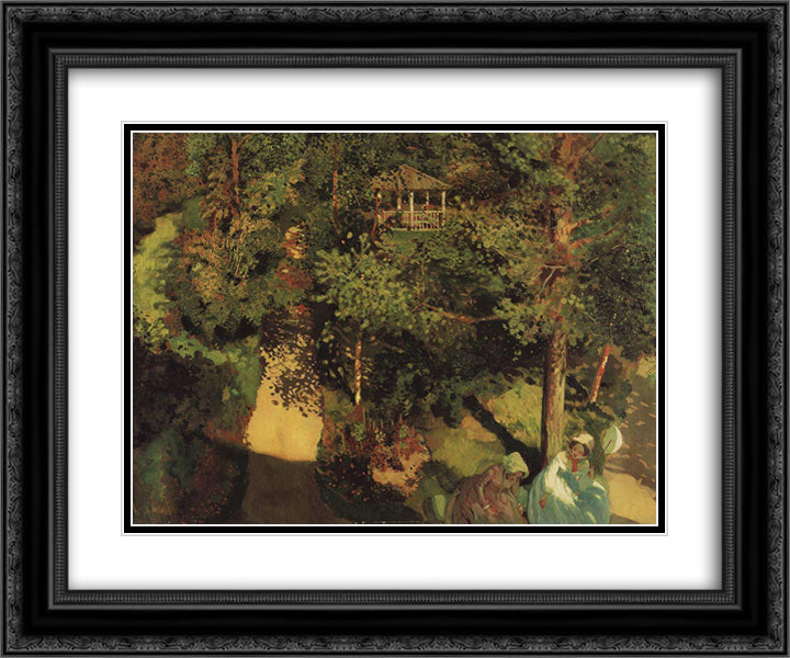 Confidentials 24x20 Black Ornate Wood Framed Art Print Poster with Double Matting by Somov, Konstantin