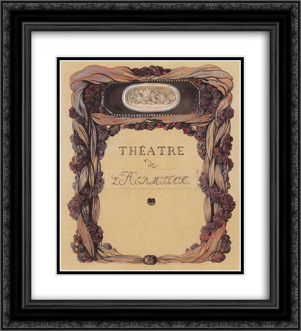 Cover of Theater Program 'Theatre de L Hermitage' 20x22 Black Ornate Wood Framed Art Print Poster with Double Matting by Somov, Konstantin