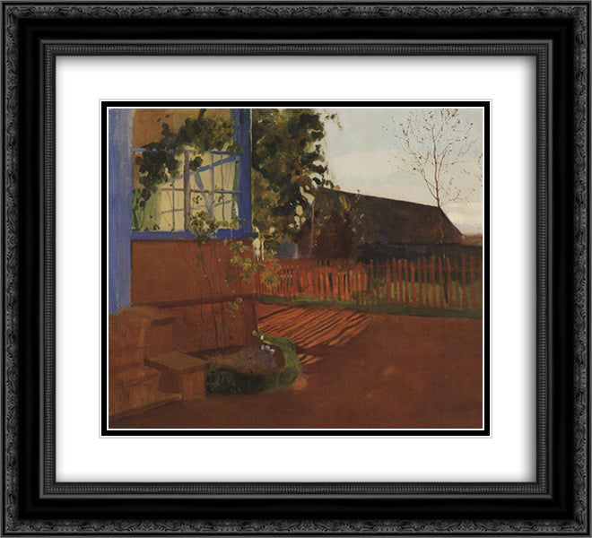 Evening Landscape 22x20 Black Ornate Wood Framed Art Print Poster with Double Matting by Somov, Konstantin