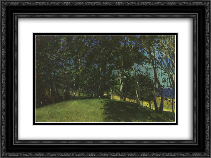 Grove on the Seashore. Sillamyagi 24x18 Black Ornate Wood Framed Art Print Poster with Double Matting by Somov, Konstantin