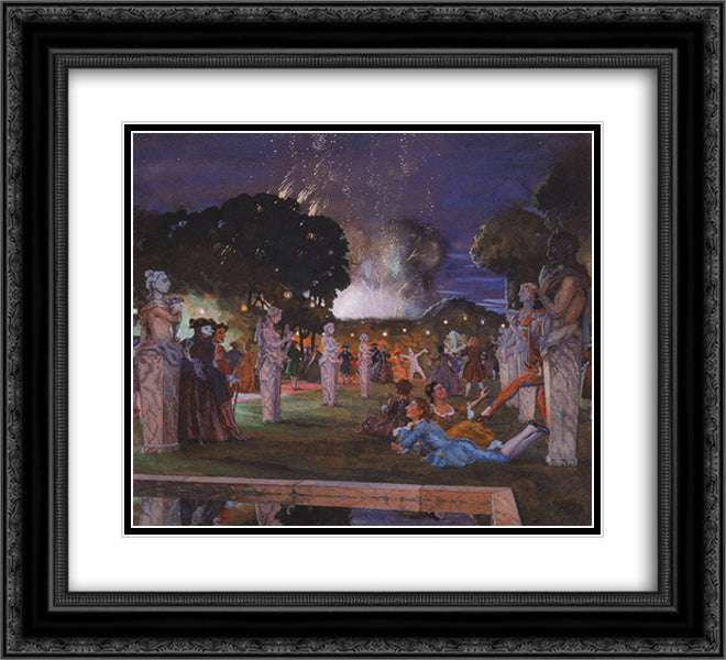 Holiday near Venice 22x20 Black Ornate Wood Framed Art Print Poster with Double Matting by Somov, Konstantin