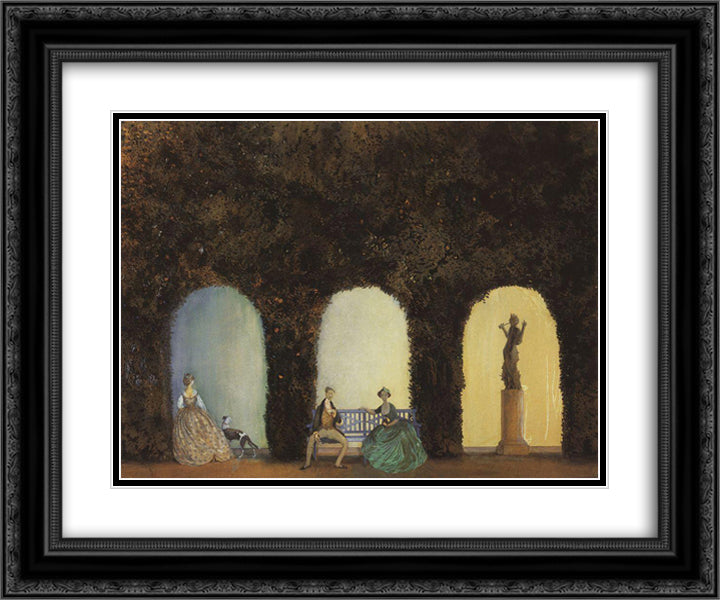 In the Bosquet 24x20 Black Ornate Wood Framed Art Print Poster with Double Matting by Somov, Konstantin