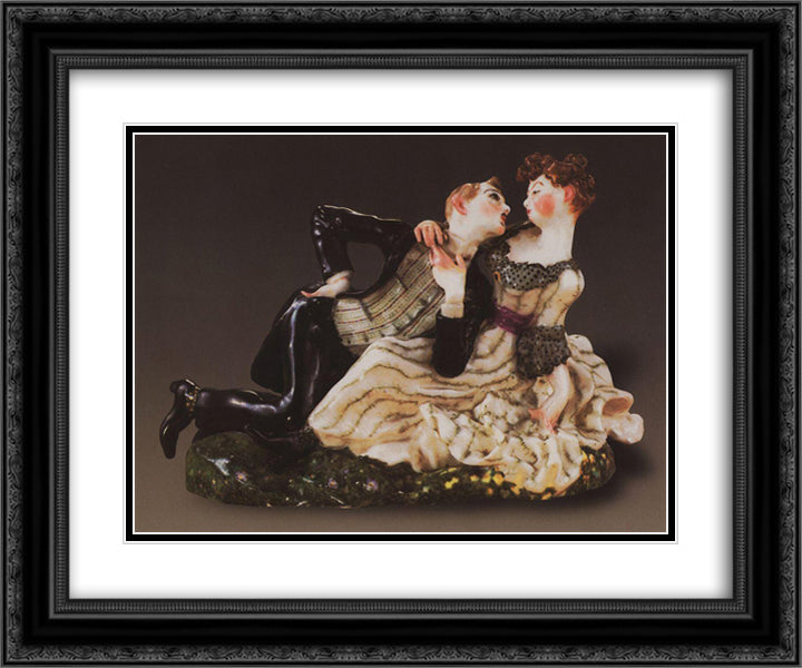 Lovers 1 24x20 Black Ornate Wood Framed Art Print Poster with Double Matting by Somov, Konstantin