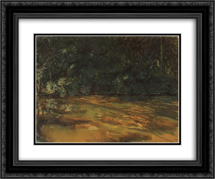 Overgrown Pond 24x20 Black Ornate Wood Framed Art Print Poster with Double Matting by Somov, Konstantin