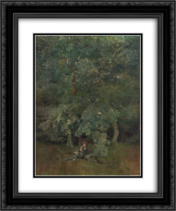 Poets 20x24 Black Ornate Wood Framed Art Print Poster with Double Matting by Somov, Konstantin