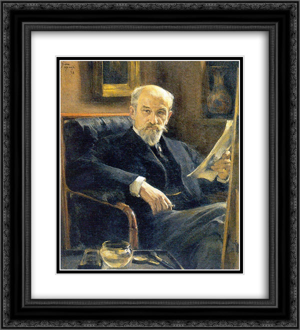 Portrait of A. Somov 20x22 Black Ornate Wood Framed Art Print Poster with Double Matting by Somov, Konstantin