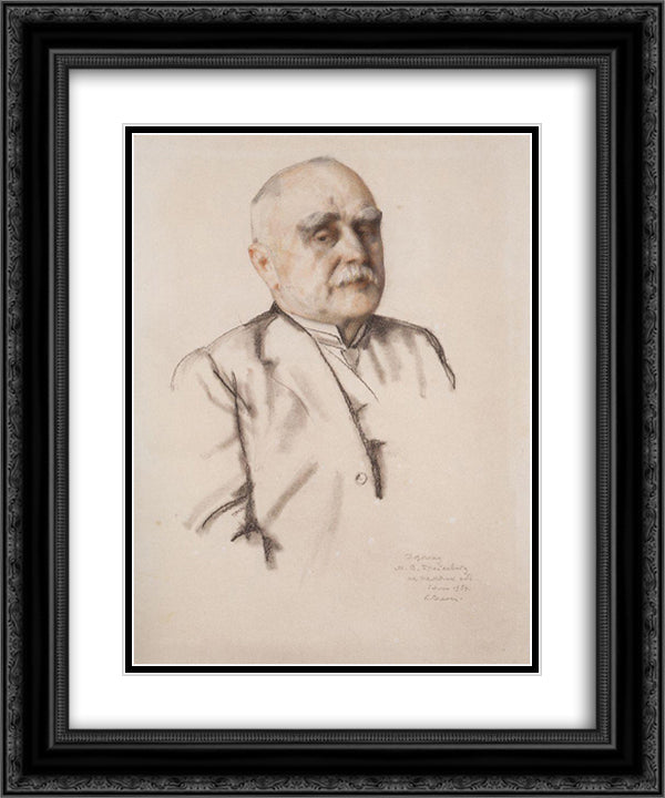 Portrait of M. Braykevich 20x24 Black Ornate Wood Framed Art Print Poster with Double Matting by Somov, Konstantin