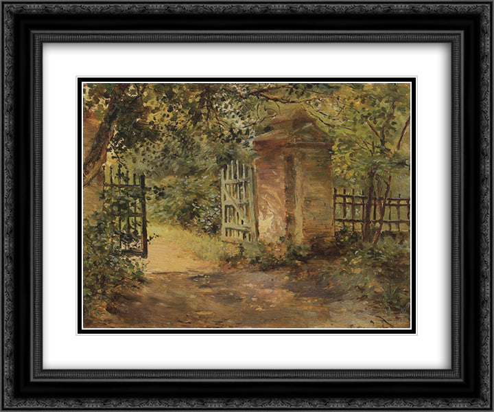 The Road to Sekerin 24x20 Black Ornate Wood Framed Art Print Poster with Double Matting by Somov, Konstantin