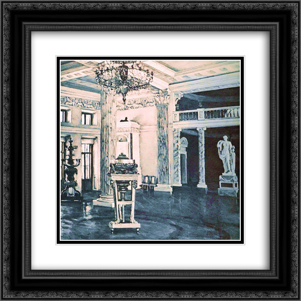 Concert Hall of the Ostankino Palace 20x20 Black Ornate Wood Framed Art Print Poster with Double Matting by Yuon, Konstantin