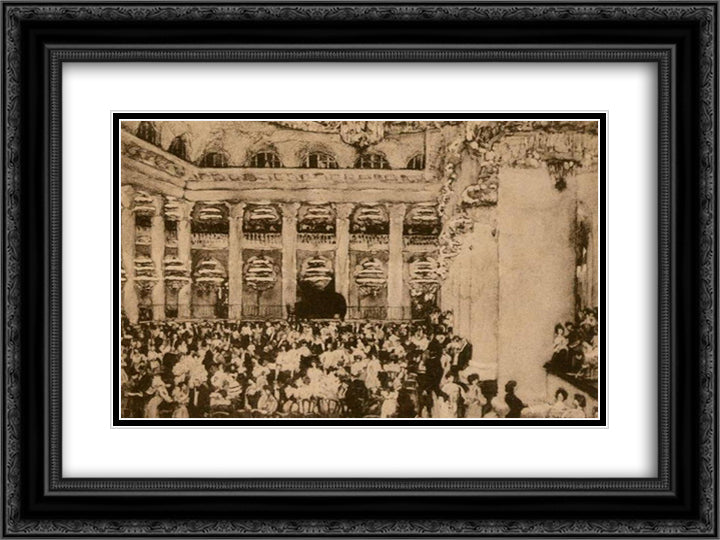 In the Assembly of Nobility 24x18 Black Ornate Wood Framed Art Print Poster with Double Matting by Yuon, Konstantin