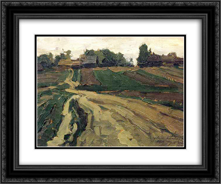 Landscape 24x20 Black Ornate Wood Framed Art Print Poster with Double Matting by Yuon, Konstantin