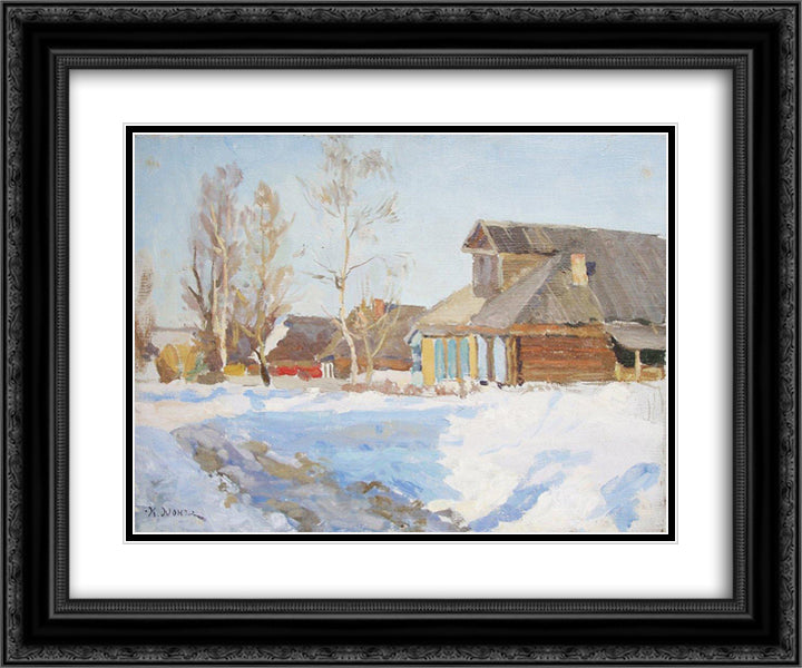 Ligachevo 24x20 Black Ornate Wood Framed Art Print Poster with Double Matting by Yuon, Konstantin