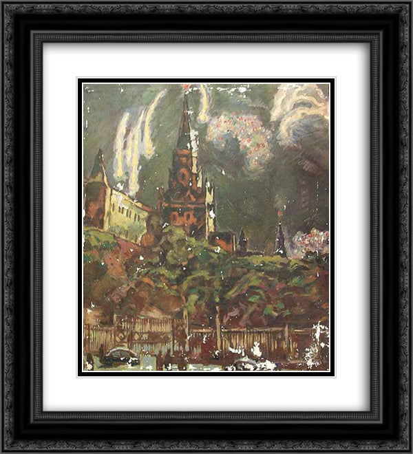 Stage design The Red Square 20x22 Black Ornate Wood Framed Art Print Poster with Double Matting by Yuon, Konstantin