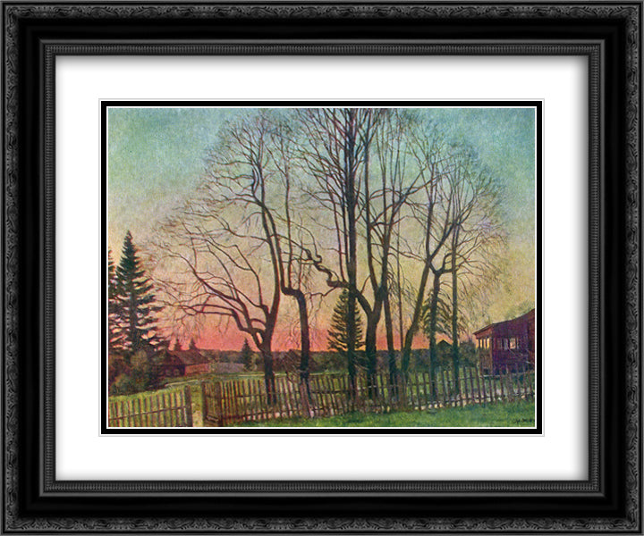 The Beginning of Spring 24x20 Black Ornate Wood Framed Art Print Poster with Double Matting by Yuon, Konstantin