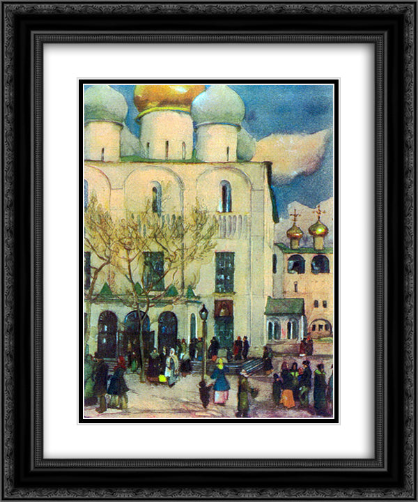 The First Easter's Day 20x24 Black Ornate Wood Framed Art Print Poster with Double Matting by Yuon, Konstantin