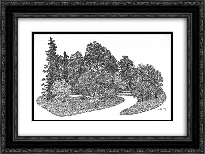 The Golden Fleece Magazine. The End 24x18 Black Ornate Wood Framed Art Print Poster with Double Matting by Yuon, Konstantin