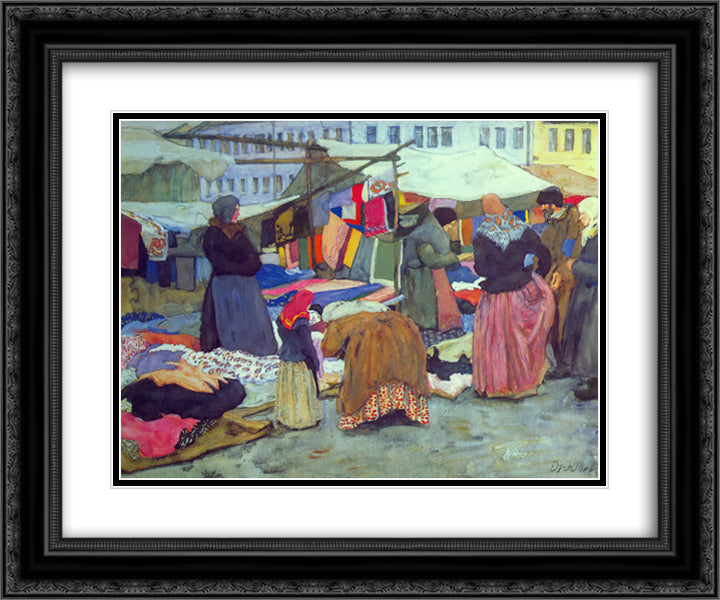 The Good Goods (Krasny Tovar). Rostov The Great 24x20 Black Ornate Wood Framed Art Print Poster with Double Matting by Yuon, Konstantin