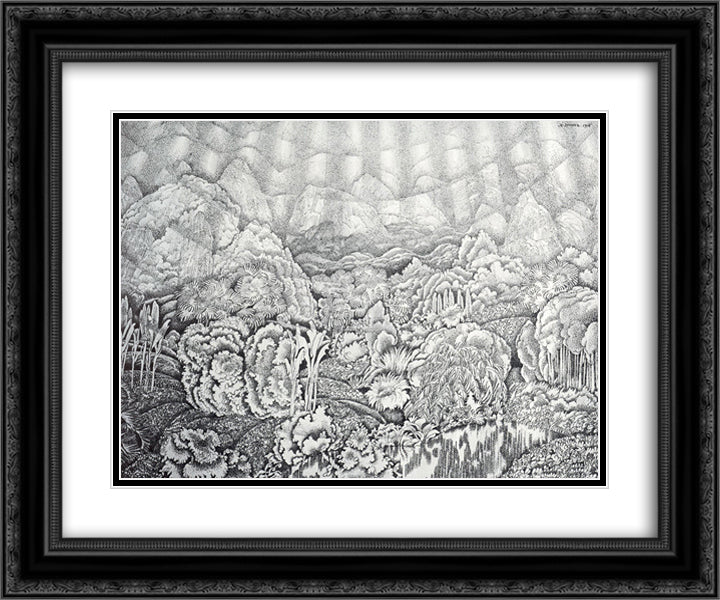 The kingdom of vegetation 24x20 Black Ornate Wood Framed Art Print Poster with Double Matting by Yuon, Konstantin