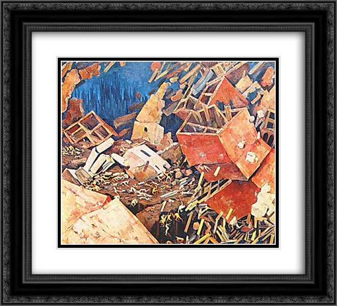 The Symphony of Action 22x20 Black Ornate Wood Framed Art Print Poster with Double Matting by Yuon, Konstantin