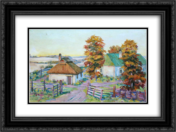 Ukrainian Landscape 24x18 Black Ornate Wood Framed Art Print Poster with Double Matting by Yuon, Konstantin